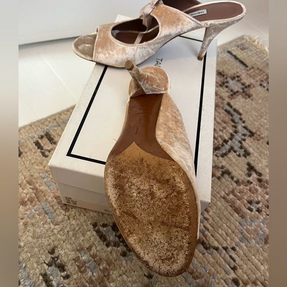 Tabitha Simmons Helene Blush Velvet Heeled Sandals EU 39.5 (Would fit US sz 9) - Picture 6 of 10